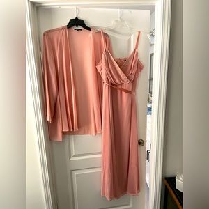 Evening gown - peach chiffon